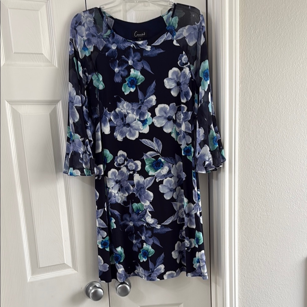 Floral Blue and Green Dress